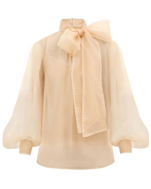 Zimmermann 'Memento Organza' Blouse - Natural