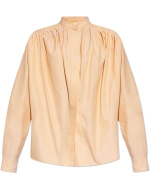 Etro Pleated Long-Sleeved Blouse - Natural