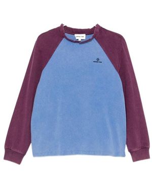 ShuShu/Tong Raglan-Sleeve Logo-Embroidered Jumper - Blue