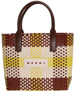 Marni Check Small Tote Bag - Metallic