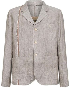 Uma Wang Long-Sleeved Button-Up Blazer - Gray