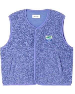 American Vintage Hoktown Fleece-Texture Gilet - Blue