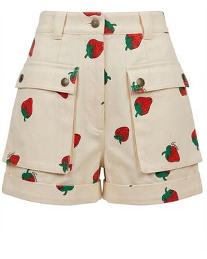 Gucci Strawberry Printed Shorts - Natural