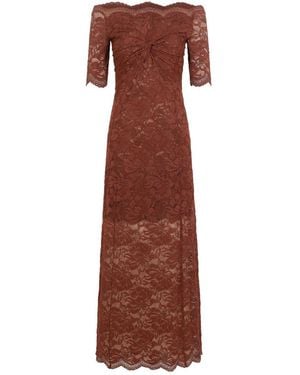 Rabanne Rabanne Lace Off-Shoulder Dress - Brown