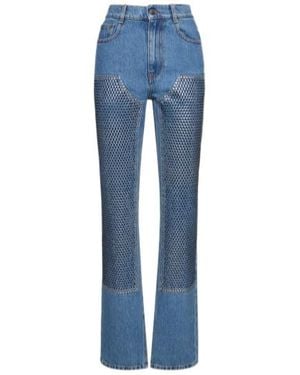 Area Crystal Denim Pants - Blue
