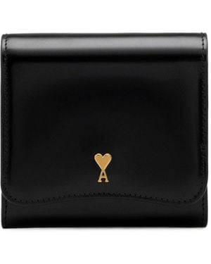 Ami Paris Paris Paris Leather Wallet - Black