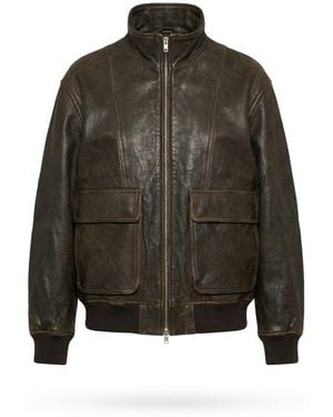 DUNST Distressed Leather Jacket - Multicolor