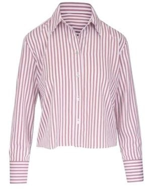 Vince Striped Cropped Shirt - Pink