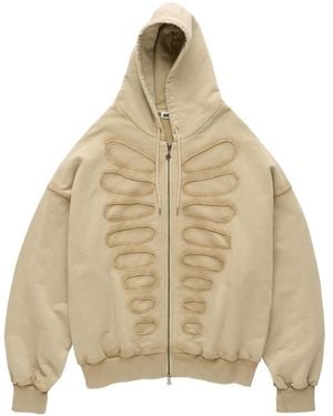AVAVAV Embossed Zip-Up Hoodie - Natural