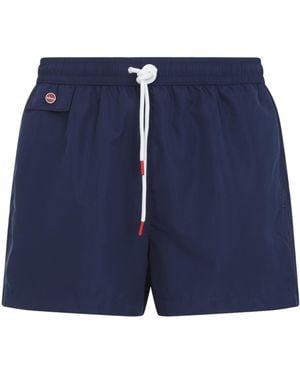 Kiton Elastic Drawstring Waist Swim Shorts - Blue