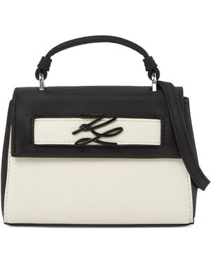 KARL LAGERFELD K/Autograph Leather Tote Bag - Black
