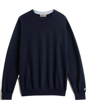 Woolrich Logo Embroidered Crewneck Jumper - Blue