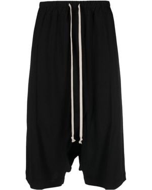 Rick Owens Drop-Crotch Drawstring Shorts - Black