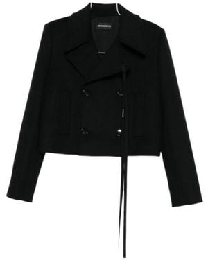 Ann Demeulemeester Double Breasted Strap Detailed Jacket - Black