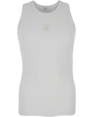 McQueen Top With Upside Down Skull Embroidery On The Front - Gray