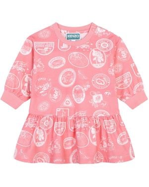 KENZO Logo-Print Dress - Pink