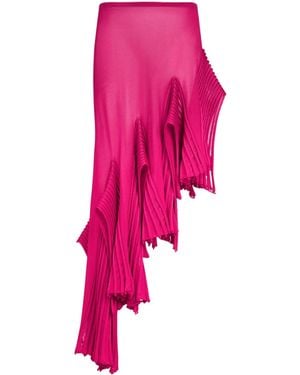 Alaïa Asymmetric Leaf Midi Skirt - Pink