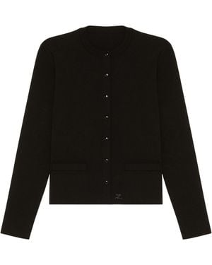 Courreges Logo-Patch Cropped Cardigan - Black