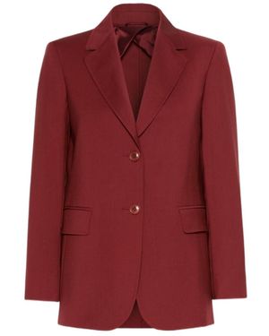 Max Mara Long-Sleeved Suit Jacket - Red