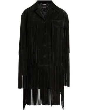 Dolce & Gabbana Split Leather Jacket - Black