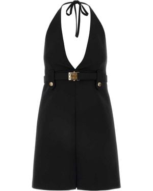 Miu Miu Stretch Wool Dress - Black
