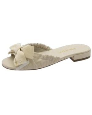 Prada Bow-Detailed Slip-On Sandals - Natural