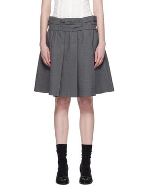 ShuShu/Tong Draped Waist Wide-Pleat Midi Skirt - Grey