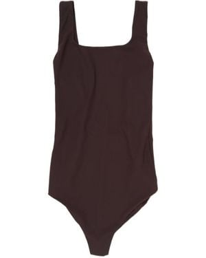 Jil Sander Square-Neck Swimsuit - Brown