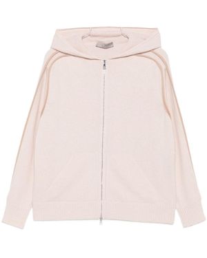 D.exterior Hooded Zip-Up Cardigan - Pink