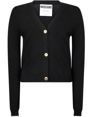 Moschino Long-Sleeved Knitted Cardigan - Black