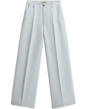 Woolrich Belt-Loops Crease Straight Trousers - Blue