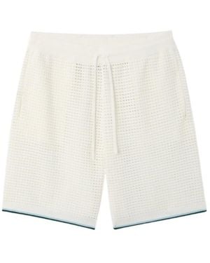 CASABLANCA Palm Tree Open-Knit Deck Shorts - White