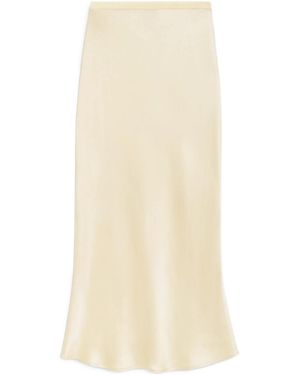 Anine Bing Bar Silk Midi Skirt - Natural