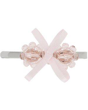 Simone Rocha Beaded Bow Hair Clip - Pink