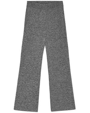 Ganni Elastic Waist Flared Pants - Gray