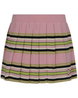 CASABLANCA Striped Pleated Mini Skirt - Multicolour