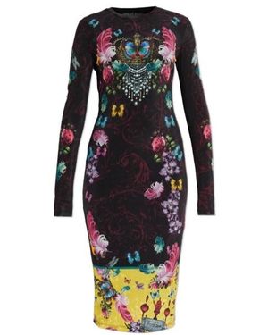 Versace Jeans Couture Couture Patterned Midi Dress - Black