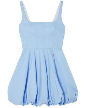 Emilia Wickstead Cotton-Poplin Mini Dress - Blue