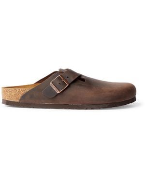 Birkenstock Backless Buckled Loafers - Brown