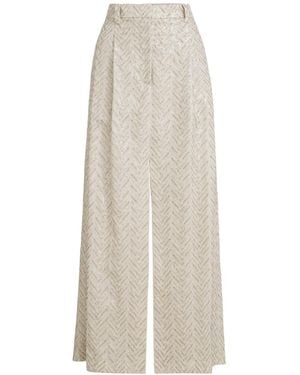Brunello Cucinelli Chevron Maxi Skirt - White