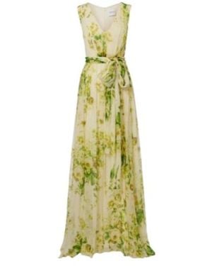 Erdem Floral Silk Creponne Gown - Green