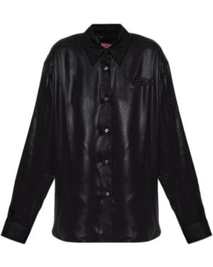 DIESEL C-Simplier Buttoned Logo Shirt - Black