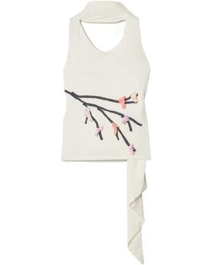 Conner Ives Halter Sleeveless Top - White