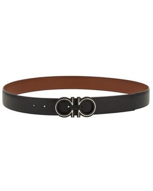 Ferragamo Reversible And Adjustable Gancini Belt - White