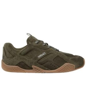 Versace Round-Toe Lace-Up Trainers - Green