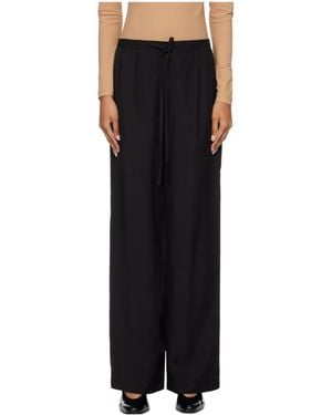 Loulou de Saison Ellon Straight-Leg Drawstring Pants - Black