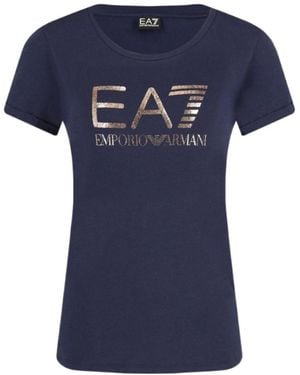 EA7 Logo Printed T-Shirt - Blue