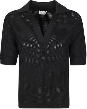 P.A.R.O.S.H. P.A.R.O..H. Short-Sleeved Knitted Polo Shirt - Black