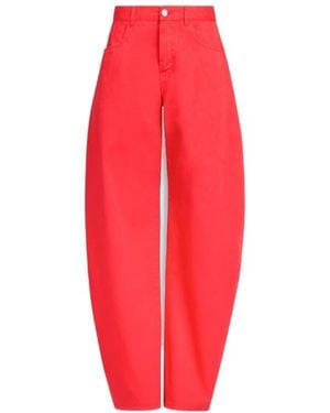 Alaïa Alaïa High-Rise Wide-Leg Trousers - Red