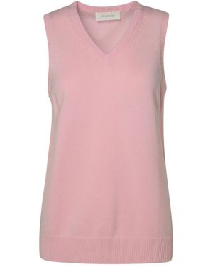 Sportmax Sleeveless V-Neck Knitted Vest - Pink